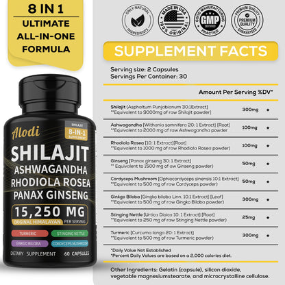 Shilajit Plus Advanced Wellness Capsules 8-in-1 Blend